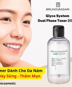 Toner Bruno Vassari Glyco System Dual-Phase Làm Sạch Sâu, Làm Mịn Bề Mặt Da 200ml