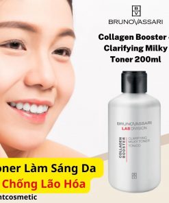 Toner Bruno Vassari Collagen Booster Clarifying Milky Toner Cho Da Có Dấu Hiệu Lão Hóa 200ml